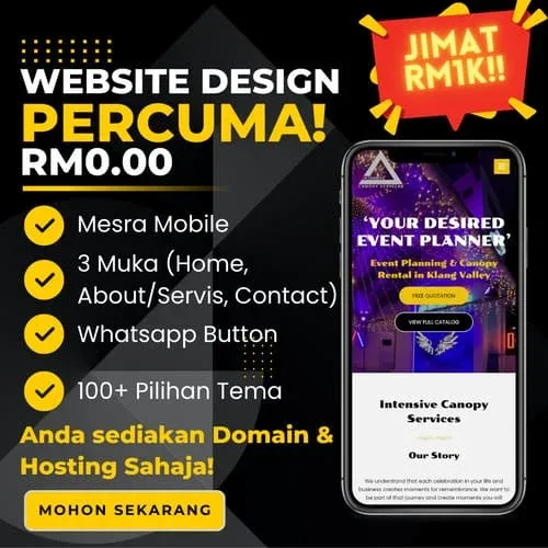 Nak Servis Buat Website Percuma untuk bisnes?