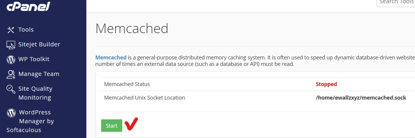 pasang memcache di cpanel