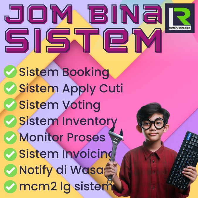 servis buat web sistem booking, cuti bisnes